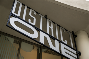 Exterior Signage for Mixed-Use Building.