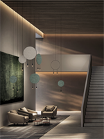 Revolta pendants with acoustic panels