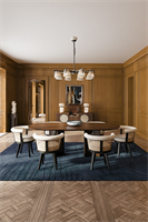 Taylor Dining Table
Inspired by the unquestionable talent of this English architect, Wood Tailors Club designers conceived the deluxe walnut wood Taylor Dining Table.
Featuring an oblong top and two handcrafted unique legs design and premium details in brushed brass, the contemporary Taylor Dining Table has a touch of exclusiveness.