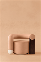 Galatea Armchair
Handcrafted with expertise by artisans, the Galatea armchair features an asymmetrical design composed by two different feet, a marble sphere and a rectangular walnut wood shape.