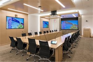 Symposia table & Americana lectern for a higher education space