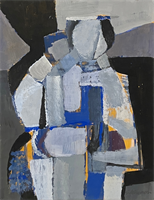 Gunnar Johnsson (Swed. 1917-2007)
Untitled 
Mixed media on board, 
11 1/4” x 8 1/2  (Framed:  20” x 16”)
Signed G. Johnsson, lower right