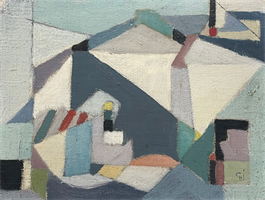 Gunnar Janser (Swed. 1919-1989)
Untitled (Abstraction)
Oil on canvas board, 
5” x 6 1/4”  (Framed: 9 3/4” x 11”)