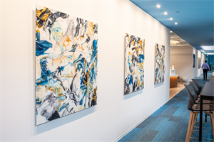 ArtLifting artwork displayed at a life science company in Boston.